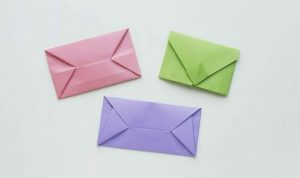 Envelopes, pink, green and purple envelopes