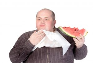 eating watermelon