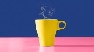 A cup of hot drinking water