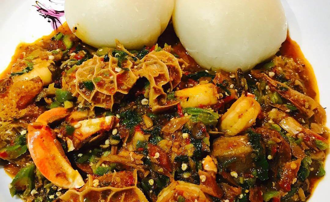 Fufu and Okro Soup