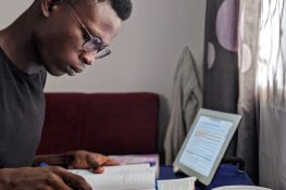 young man studying - preparing for exams
