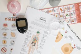A glucometer over documents