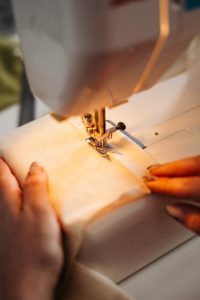 close up of sewing on a machine