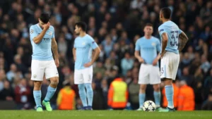 city players react after champions league loss