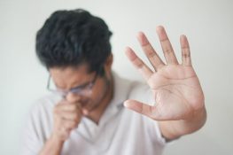 A man with allergy selective focus photo